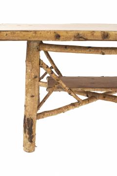 Rustic Adirondack Birch Wood Dining Table - 4650419