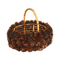 Rustic Adirondack Pine Cone Basket - 4717013