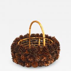 Rustic Adirondack Pine Cone Basket - 4717041