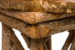Rustic Adirondack Scalloped Petrified Wood and Branch Side End Table - 4670671