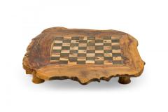 Rustic Adirondack Style Live Edge Wooden Game Board Chest - 4198476