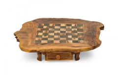 Rustic Adirondack Style Live Edge Wooden Game Board Chest - 4198477