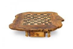 Rustic Adirondack Style Live Edge Wooden Game Board Chest - 4198479