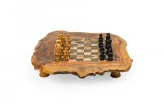 Rustic Adirondack Style Live Edge Wooden Game Board Chest - 4198480