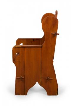 Rustic Adirondack Style Stained Pine Wing Armchair - 4657675