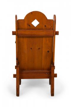 Rustic Adirondack Style Stained Pine Wing Armchair - 4657677