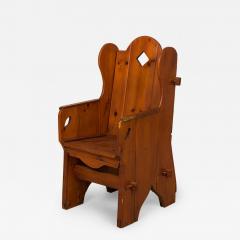 Rustic Adirondack Style Stained Pine Wing Armchair - 4708890