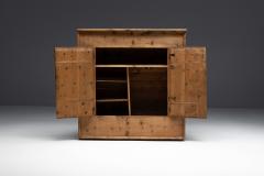 Rustic Alpine Folk Art Pine Cupboard Circa 1800 - 4743750