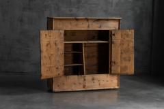 Rustic Alpine Folk Art Pine Cupboard Circa 1800 - 4743760
