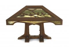 Rustic American Mission Style Slag Glass Table Lamp - 4631258