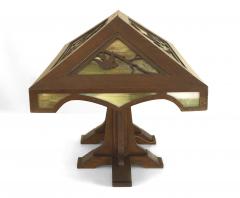 Rustic American Mission Style Slag Glass Table Lamp - 4631259
