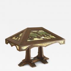 Rustic American Mission Style Slag Glass Table Lamp - 4646692