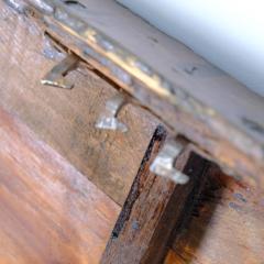 Rustic Antique Peasant Wooden Chest in Dark Brown 19th Century Finland - 4398792