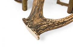 Rustic Antler Inkwell Stand with Glass and Metal Pen Holder - 4675167