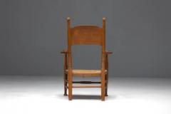 Rustic Armchair in Solid Oak and Straw United Kingdom 1900s - 3461452