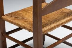 Rustic Armchair in Solid Wood and Straw France 1940s - 3441588