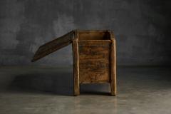 Rustic Art Populaire Carved Wooden Chest France 19th Century - 4758491
