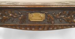 Rustic Black Forest 19th Cent Bear Carved Walnut Table Desk - 637205