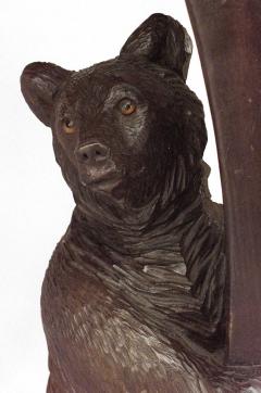Rustic Black Forest 19th Cent Bear Carved Walnut Table Desk - 637212