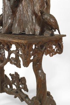 Rustic Black Forest 19th Cent Carved Walnut Cabinet on Stand - 637168