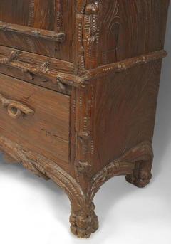 Rustic Black Forest 19th Cent Walnut 3 Section Armoire Cabinet - 637127