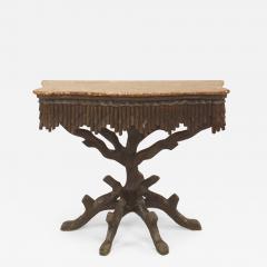 Rustic Black Forest 19th Cent Walnut Console Table - 638469