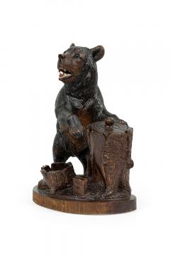 Rustic Black Forest Carved Bear Humidor - 4322639