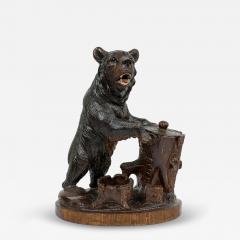 Rustic Black Forest Carved Bear Humidor - 4332486