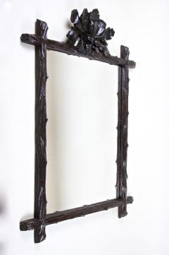 Rustic Black Forest Mirror with Acorn Oak Leaves Carvings Austria circa 1870 - 3361938