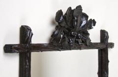 Rustic Black Forest Mirror with Acorn Oak Leaves Carvings Austria circa 1870 - 3361940