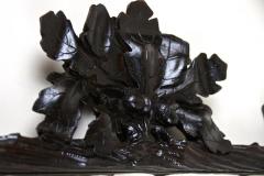 Rustic Black Forest Mirror with Acorn Oak Leaves Carvings Austria circa 1870 - 3361941