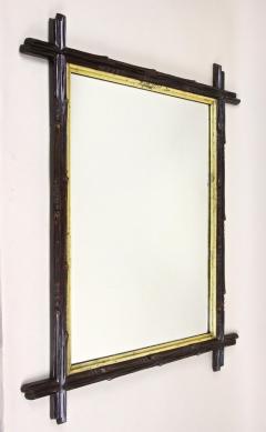 Rustic Black Forest Mirror with Gilt Inner Bar Austria circa 1880 - 3415874