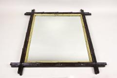 Rustic Black Forest Mirror with Gilt Inner Bar Austria circa 1880 - 3415883