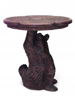 Rustic Black Forest Style 20th Cent Walnut End Table - 637364