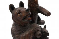 Rustic Black Forest Style Walnut Bear Hatrack - 4519793