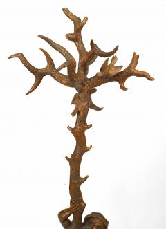 Rustic Black Forest Style Walnut Gnome Hatrack - 4201547