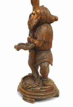 Rustic Black Forest Style Walnut Gnome Hatrack - 4201550