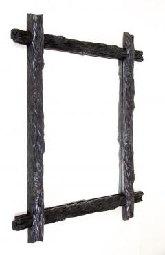 Rustic Black Forest Wall Mirror Hand Carved Austria circa 1870 - 3657595