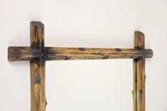 Rustic Black Forest Wall Mirror Light Brown Austria circa 1890 - 3460764