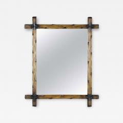 Rustic Black Forest Wall Mirror Light Brown Austria circa 1890 - 3460794