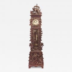 Rustic Black Forest Walnut Grandfather Clock - 4332443