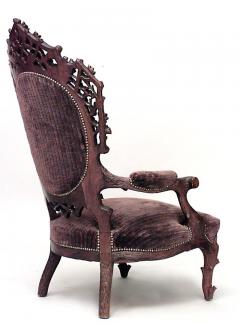 Rustic Black Forest Walnut Large Open Arm Chair - 549606