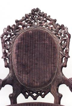 Rustic Black Forest Walnut Large Open Arm Chair - 549609