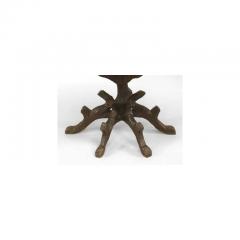 Rustic Black Forest Walnut Marble Console Table - 4630372