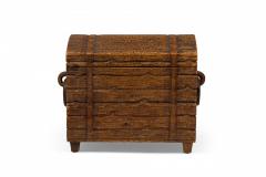 Rustic Black Forest Wood Trunk with Hand Carved Exterior and Ring Handles - 4520635