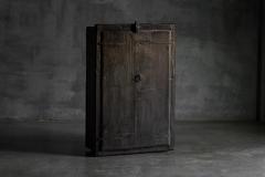 Rustic Brutalist Cabinet in Reclaimed Wood France 20th Century - 4541728