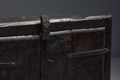 Rustic Brutalist Cabinet in Reclaimed Wood France 20th Century - 4541750