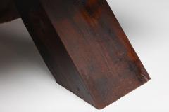 Rustic Brutalist Dark Wooden Dining Table 1940s - 2427424