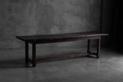 Rustic Brutalist Farm Table in Solid Oak France Early 20th Century - 4606624