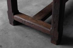 Rustic Brutalist Farm Table in Solid Oak France Early 20th Century - 4606629